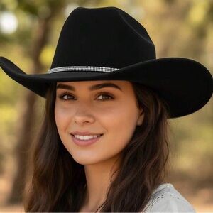 Elegant Black Women's Cowboy Hat
